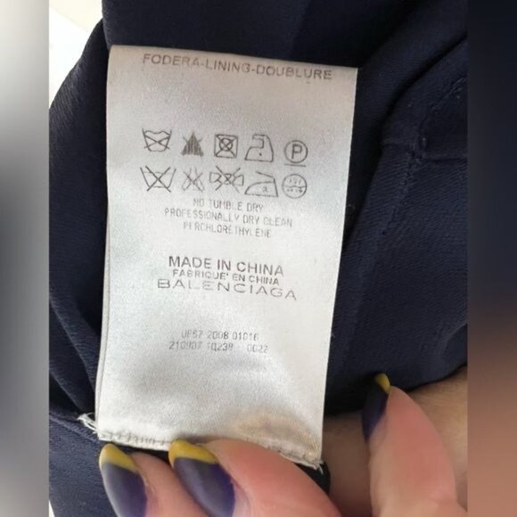 BALENCIAGA SILK Blue Dress With Pleating Size EU 38 - Picture 5 of 15